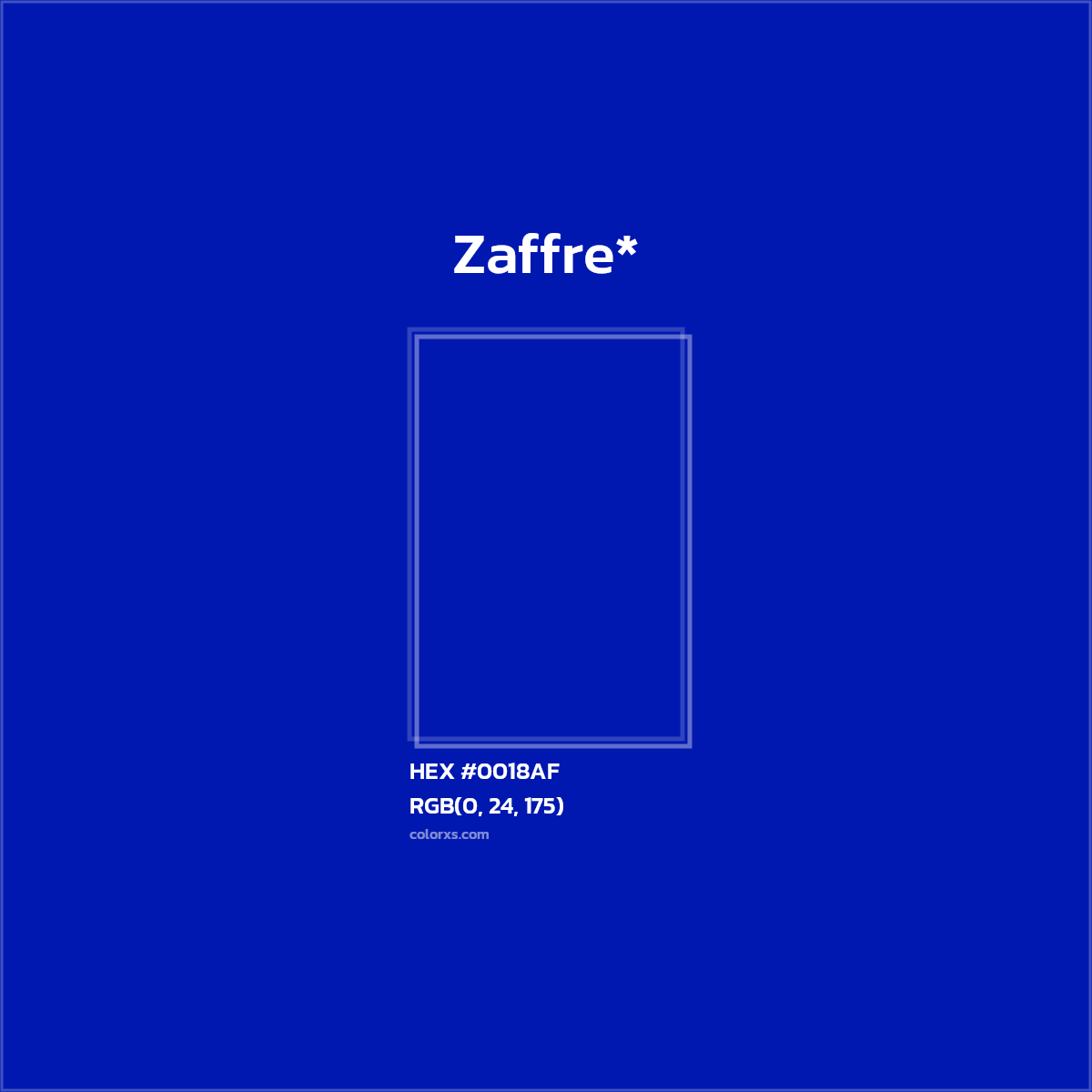 HEX #0018AF Color Name, Color Code, Palettes, Similar Paints, Images
