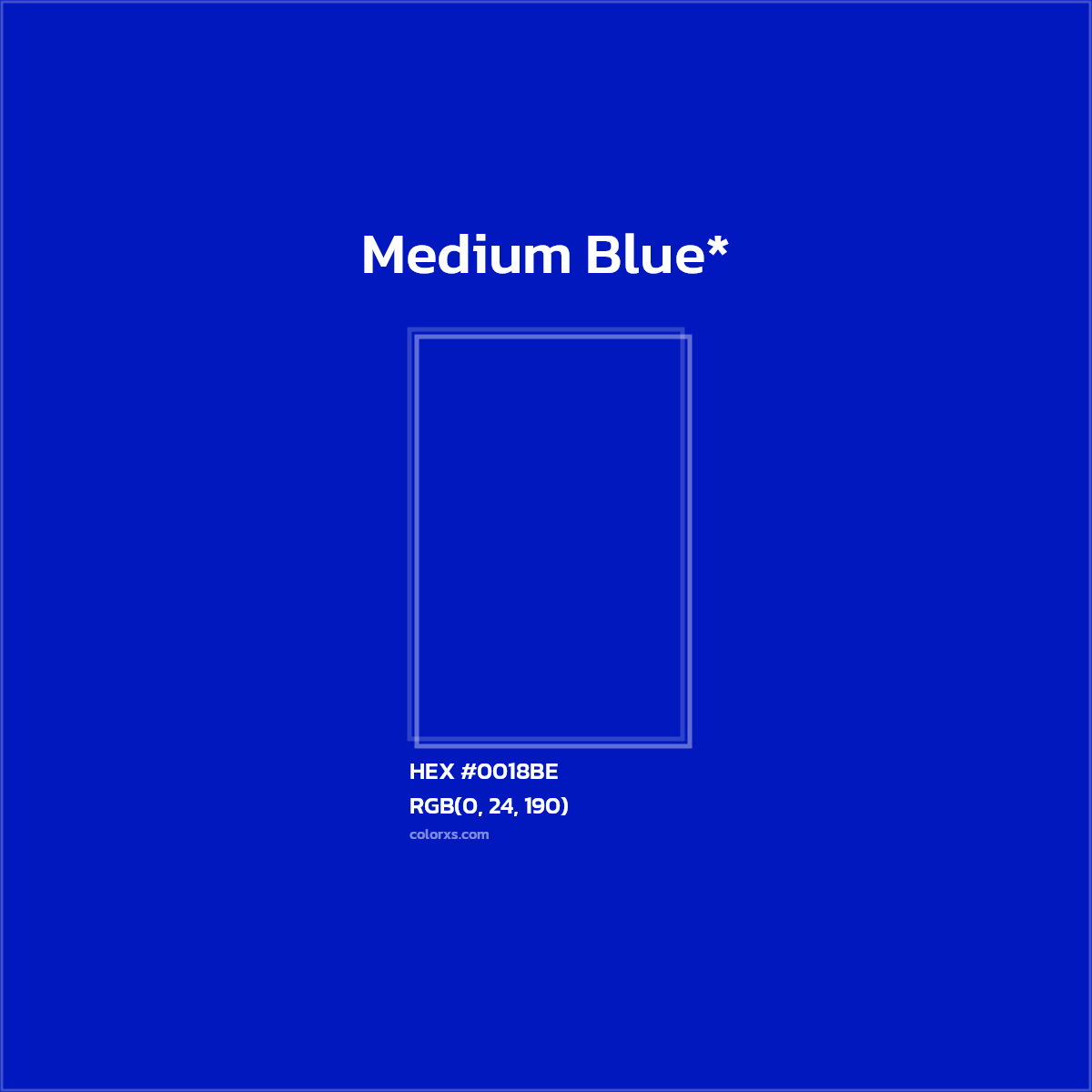 HEX #0018BE Color Name, Color Code, Palettes, Similar Paints, Images