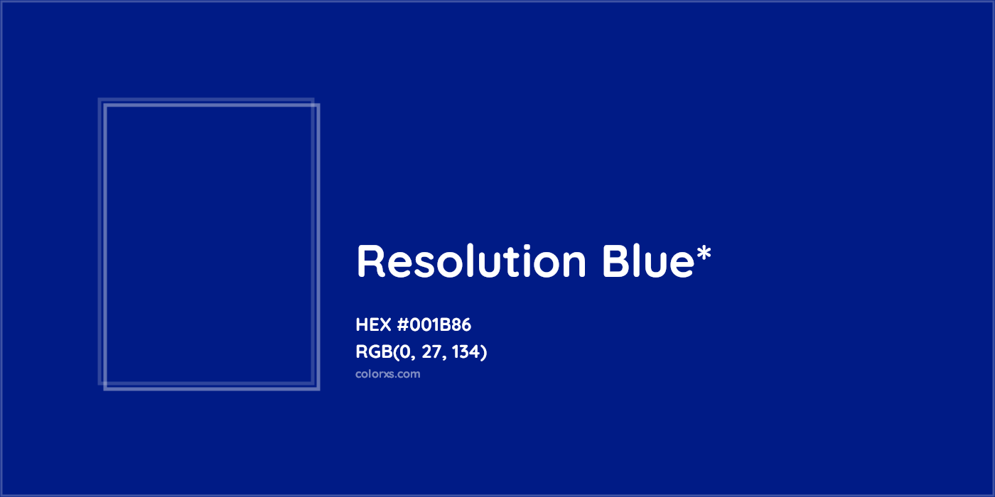 HEX #001B86 Color Name, Color Code, Palettes, Similar Paints, Images