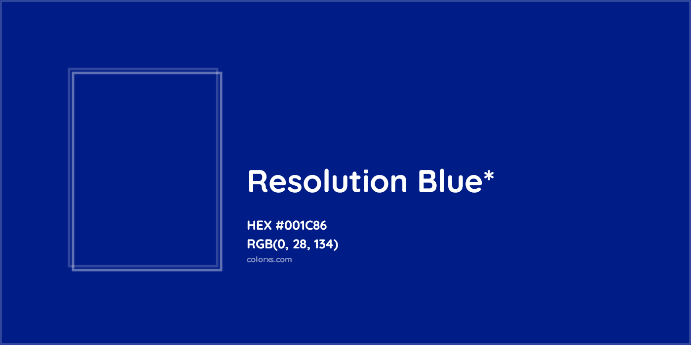 HEX #001C86 Color Name, Color Code, Palettes, Similar Paints, Images