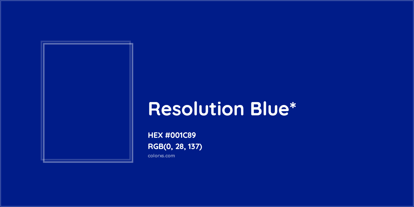 HEX #001C89 Color Name, Color Code, Palettes, Similar Paints, Images