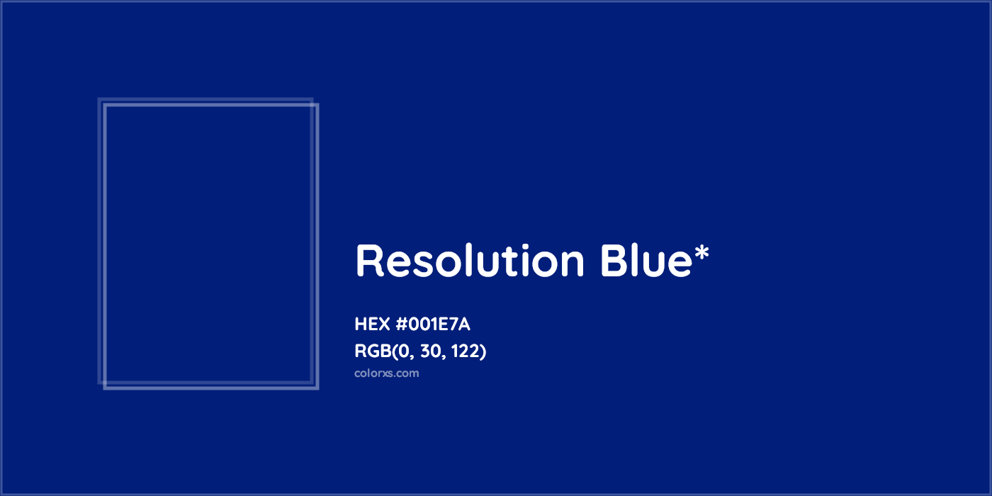 HEX #001E7A Color Name, Color Code, Palettes, Similar Paints, Images