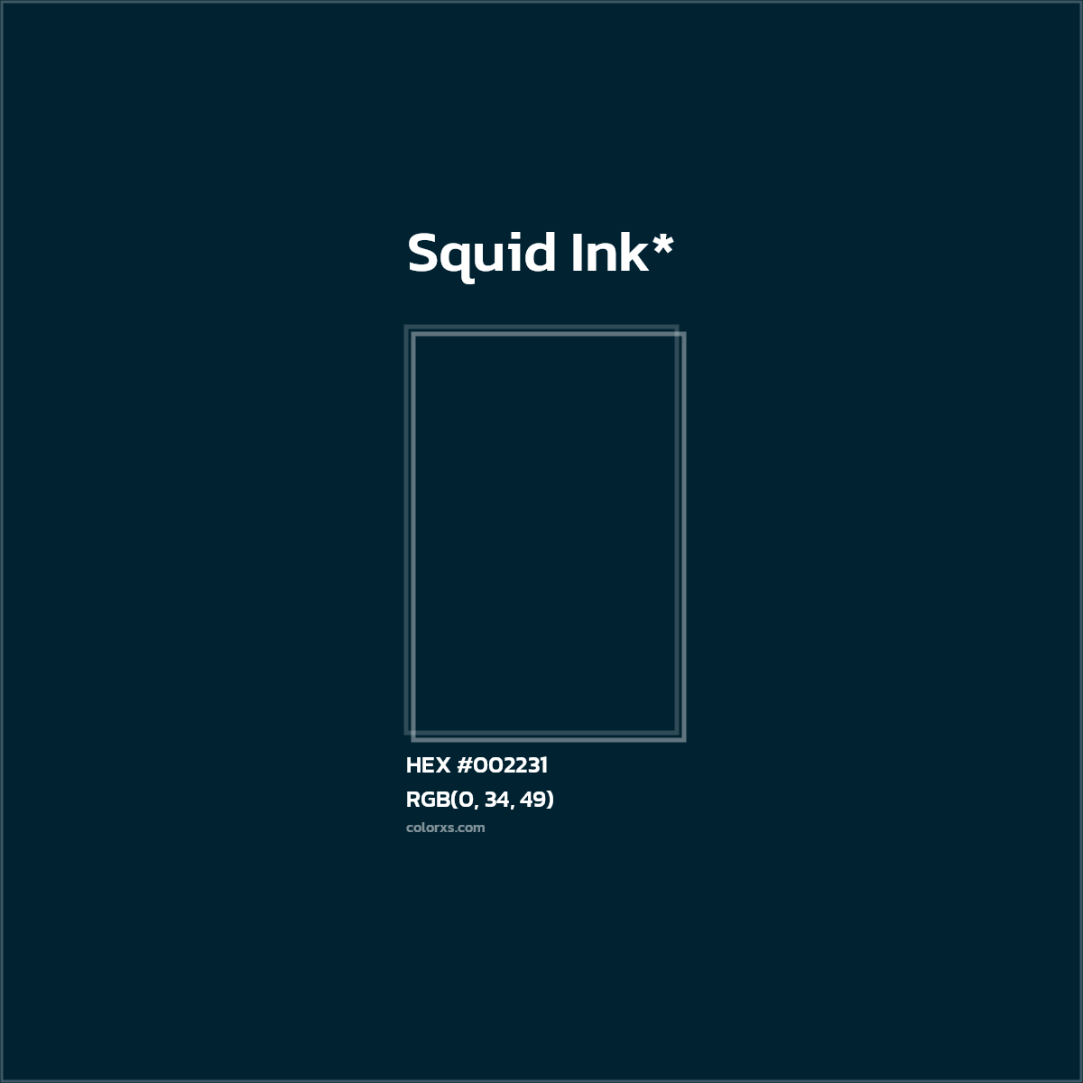 HEX #002231 Color Name, Color Code, Palettes, Similar Paints, Images