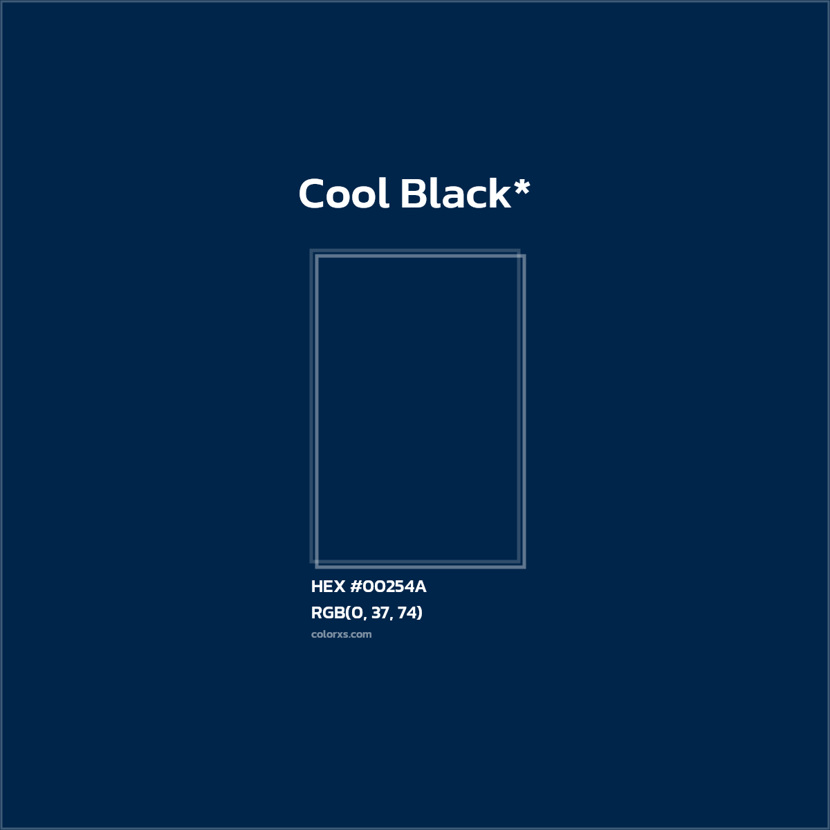 HEX #00254A Color Name, Color Code, Palettes, Similar Paints, Images