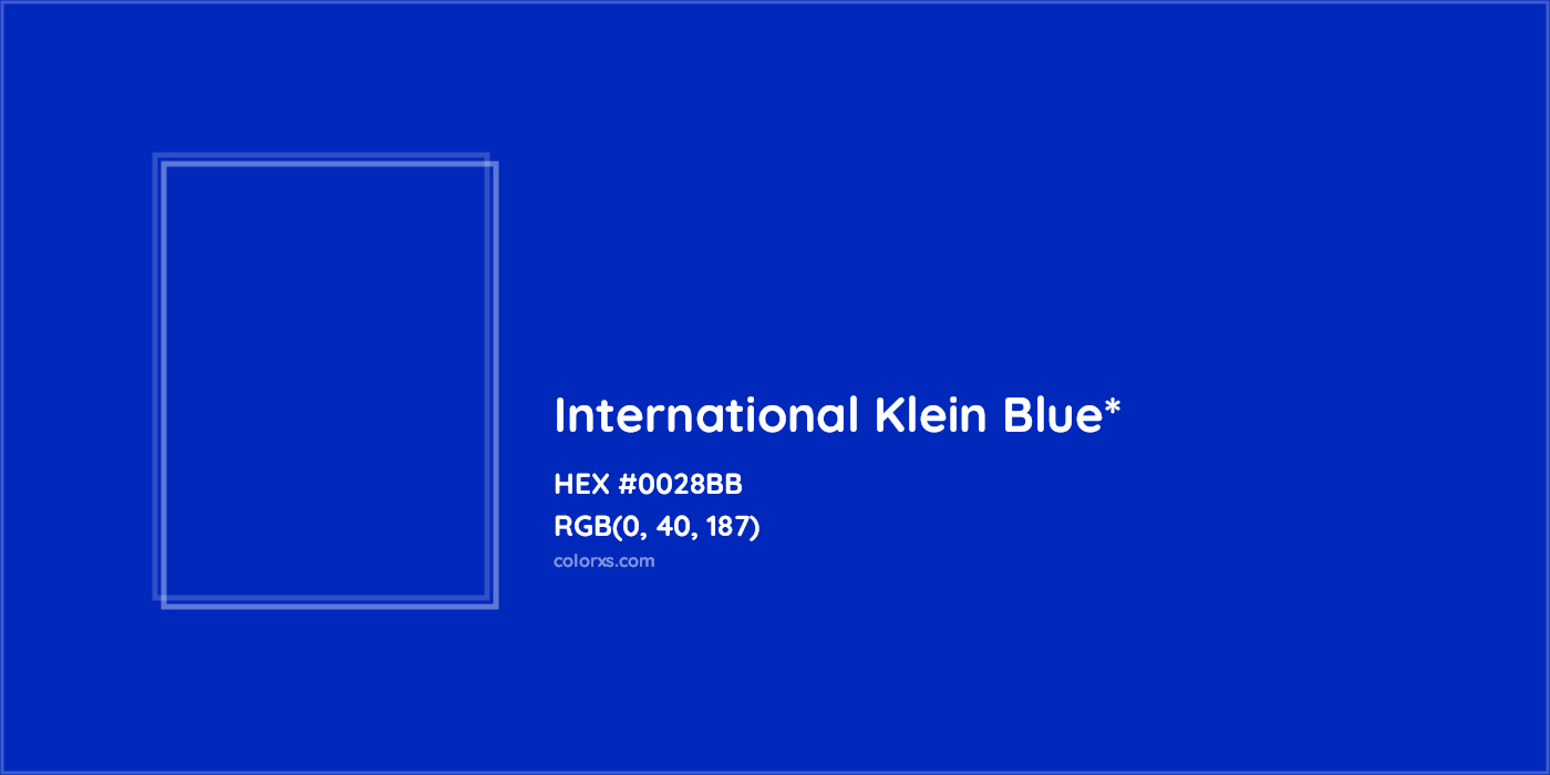 HEX #0028BB Color Name, Color Code, Palettes, Similar Paints, Images