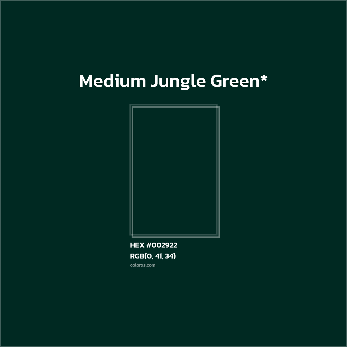 HEX #002922 Color Name, Color Code, Palettes, Similar Paints, Images