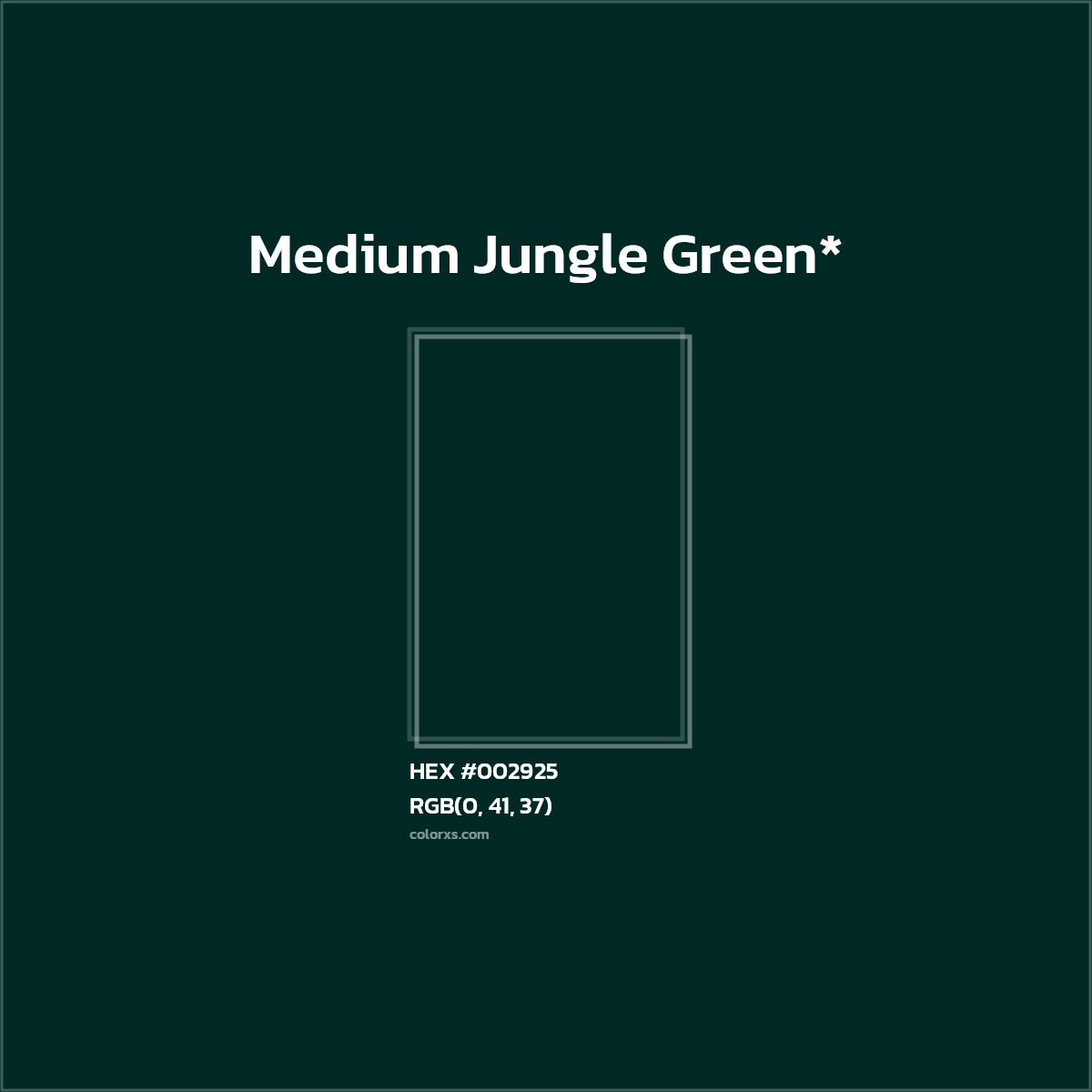 HEX #002925 Color Name, Color Code, Palettes, Similar Paints, Images