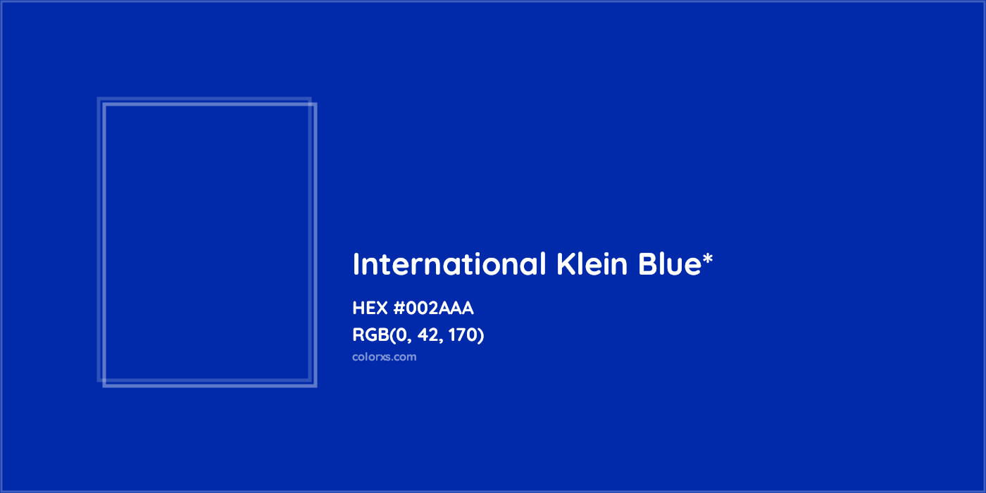 HEX #002AAA Color Name, Color Code, Palettes, Similar Paints, Images