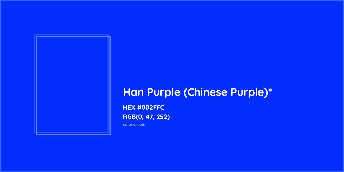 HEX #002FFC Color Name, Color Code, Palettes, Similar Paints, Images