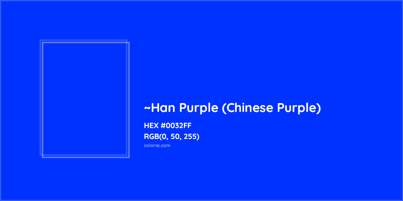 HEX #0032FF Color Name, Color Code, Palettes, Similar Paints, Images