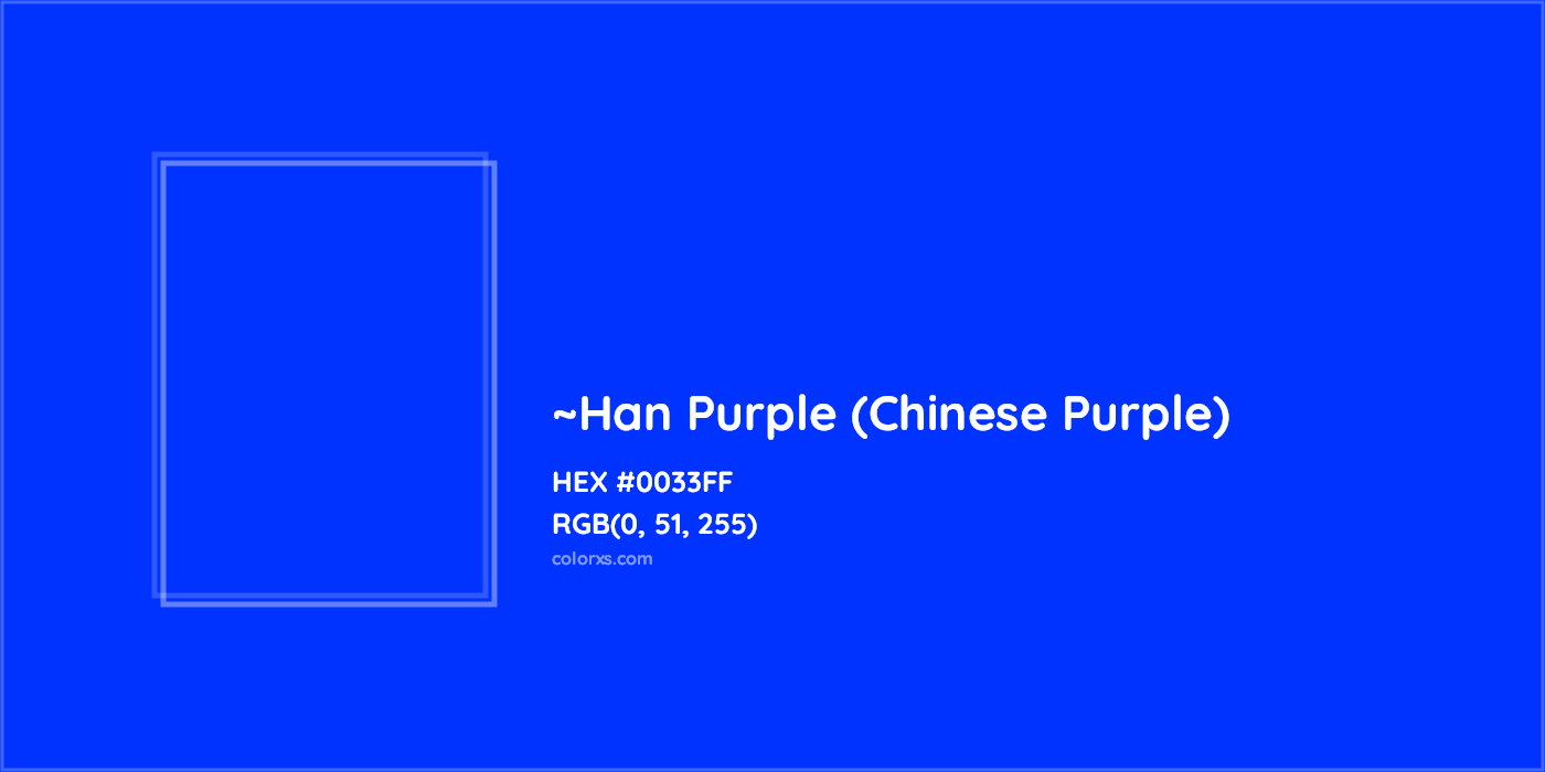 HEX #0033FF Color Name, Color Code, Palettes, Similar Paints, Images