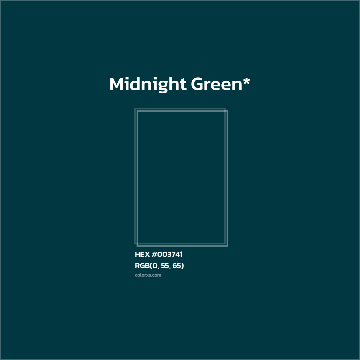 HEX #003741 Color Name, Color Code, Palettes, Similar Paints, Images