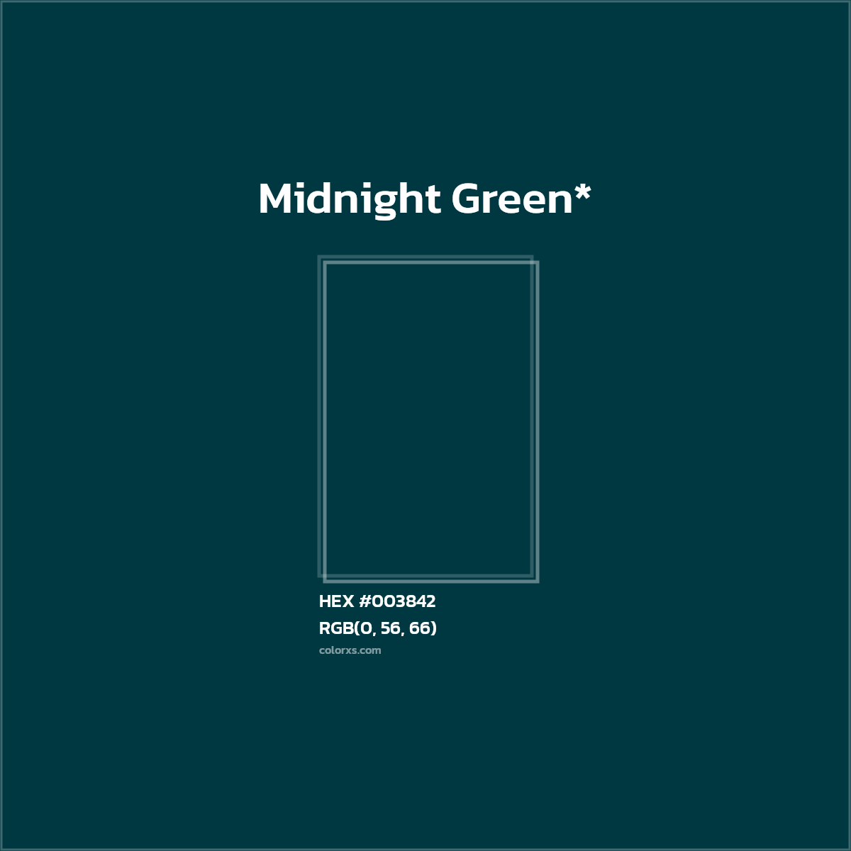 HEX #003842 Color Name, Color Code, Palettes, Similar Paints, Images