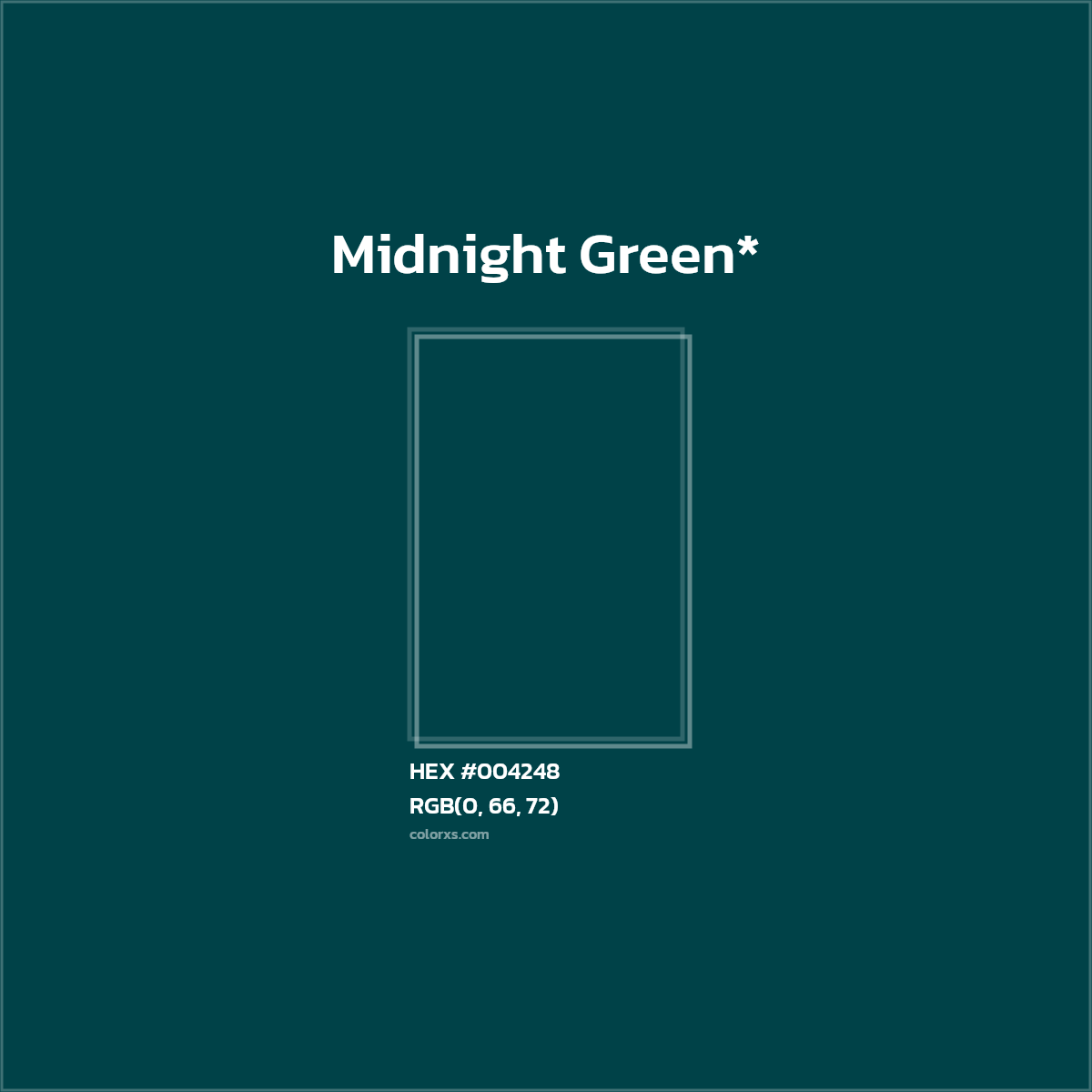 HEX #004248 Color Name, Color Code, Palettes, Similar Paints, Images