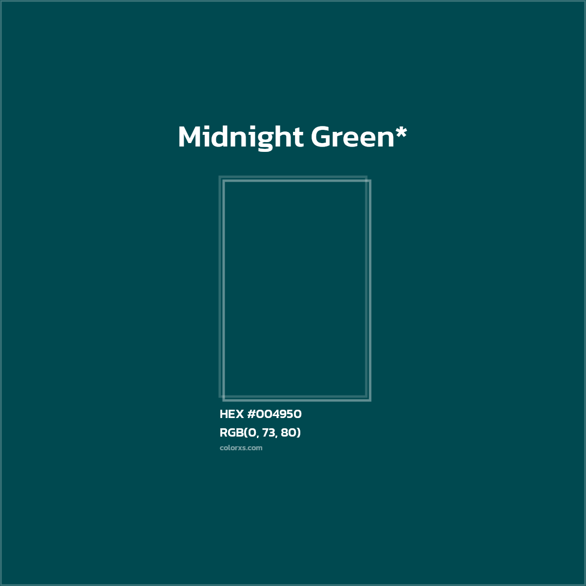 HEX #004950 Color Name, Color Code, Palettes, Similar Paints, Images