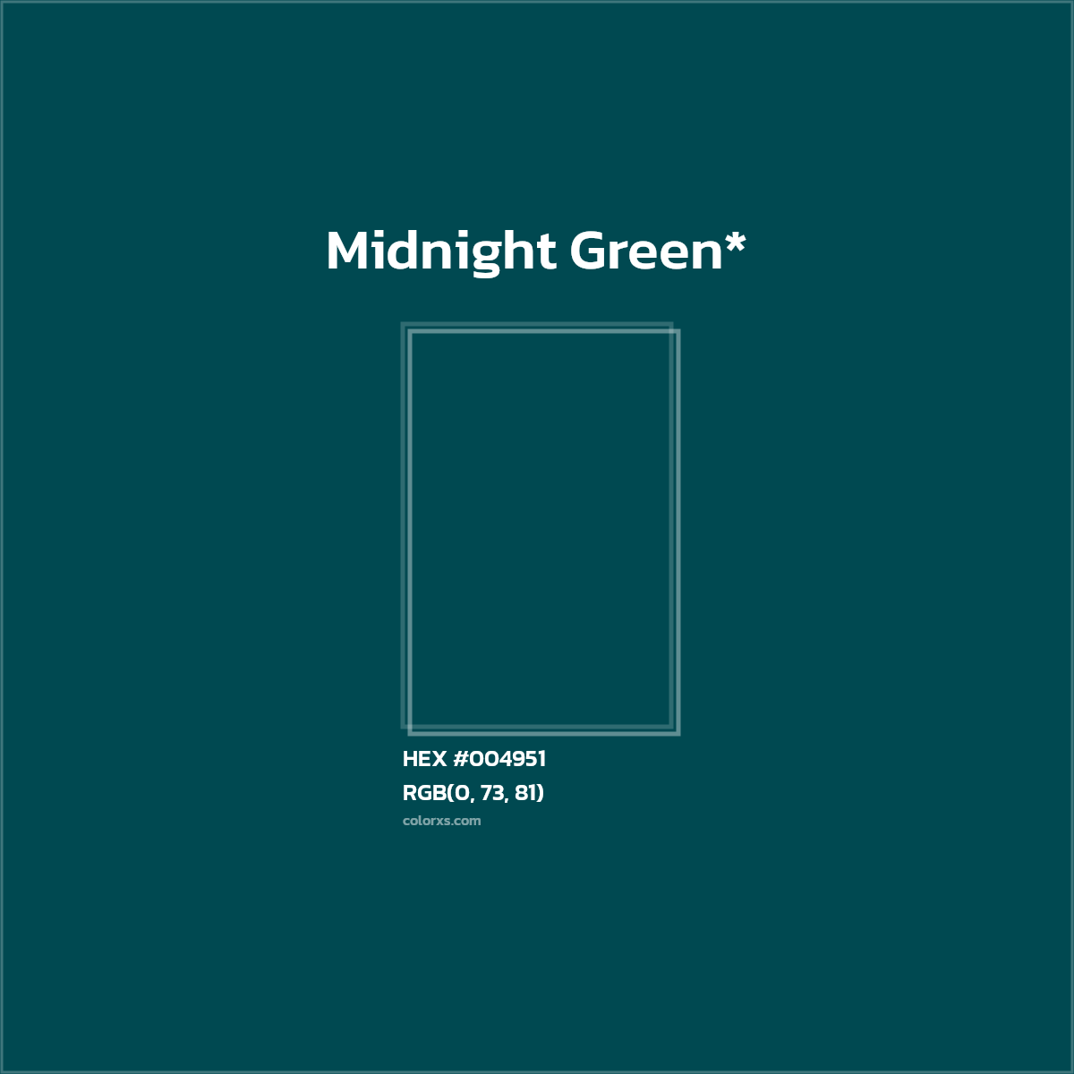 HEX #004951 Color Name, Color Code, Palettes, Similar Paints, Images