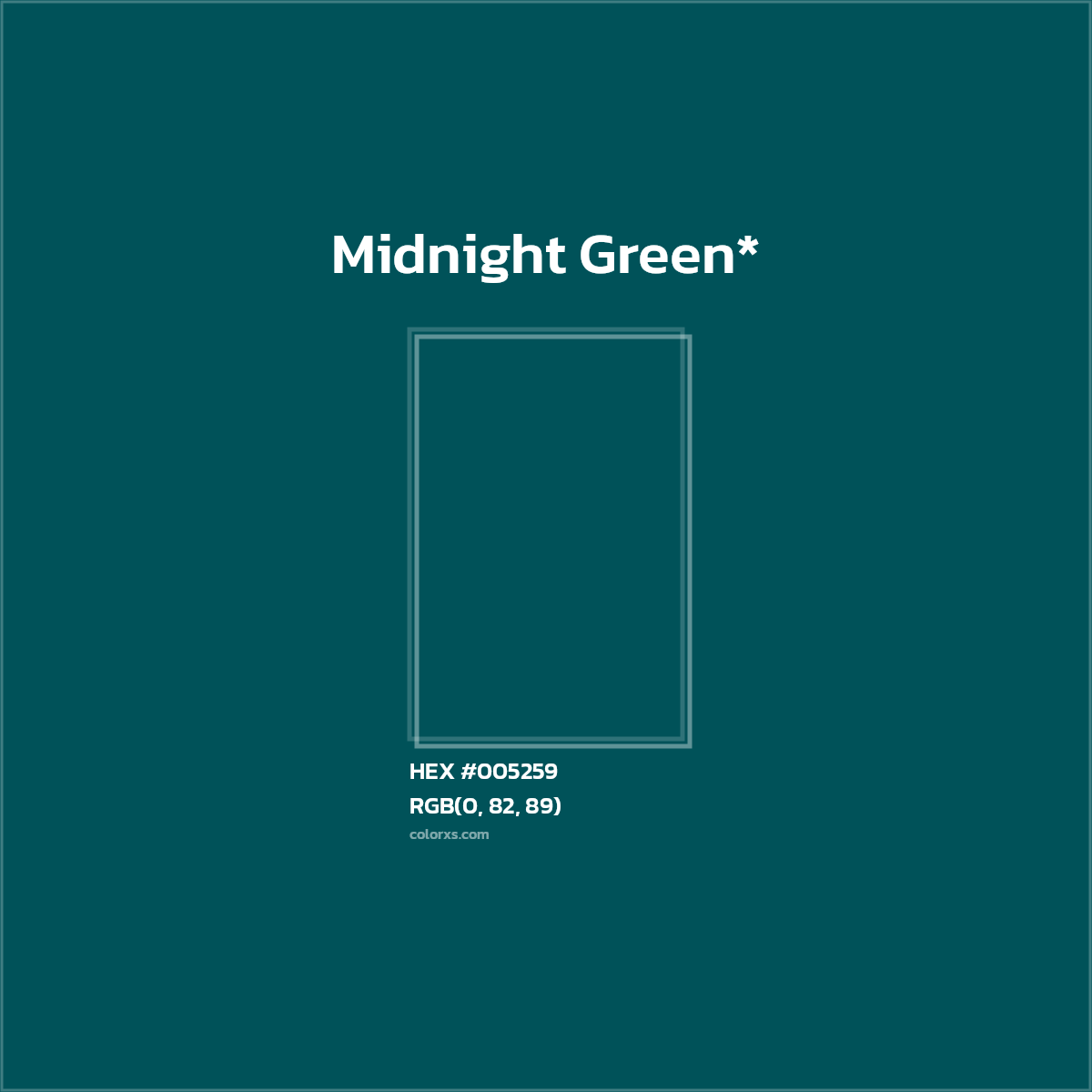 HEX #005259 Color Name, Color Code, Palettes, Similar Paints, Images