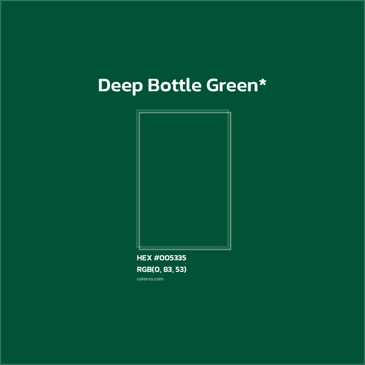 HEX #005335 Color Name, Color Code, Palettes, Similar Paints, Images