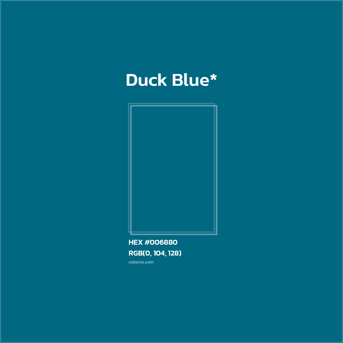 HEX #006880 Color Name, Color Code, Palettes, Similar Paints, Images