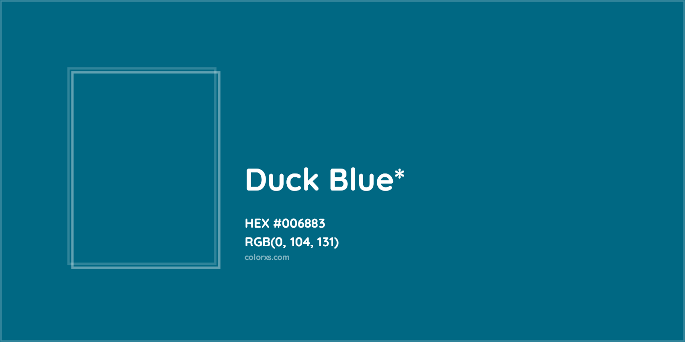 HEX #006883 Color Name, Color Code, Palettes, Similar Paints, Images
