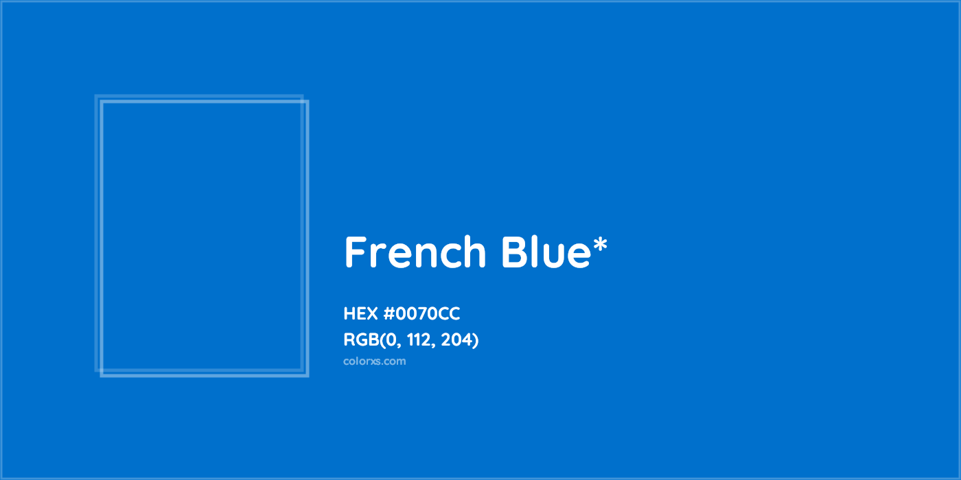 HEX #0070CC Color Name, Color Code, Palettes, Similar Paints, Images