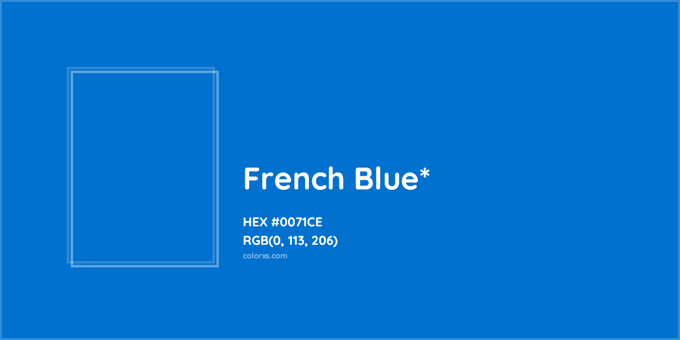 HEX #0071CE Color Name, Color Code, Palettes, Similar Paints, Images