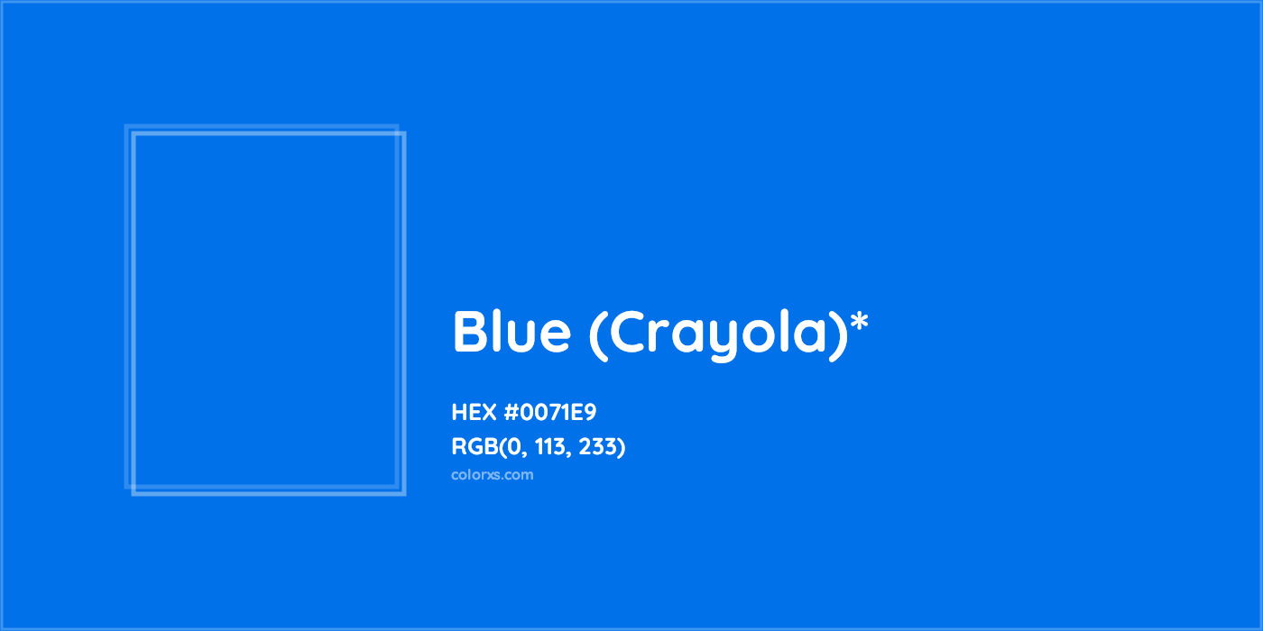 HEX #0071E9 Color Name, Color Code, Palettes, Similar Paints, Images