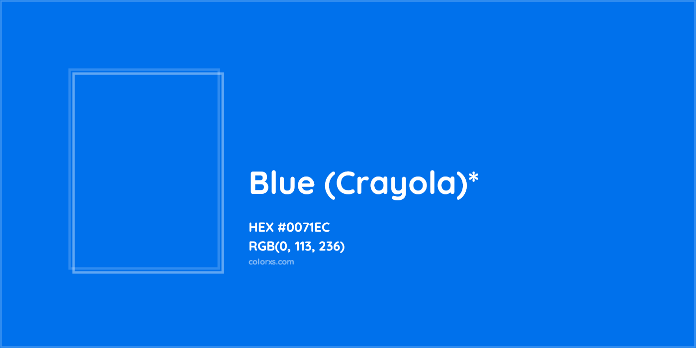 HEX #0071EC Color Name, Color Code, Palettes, Similar Paints, Images