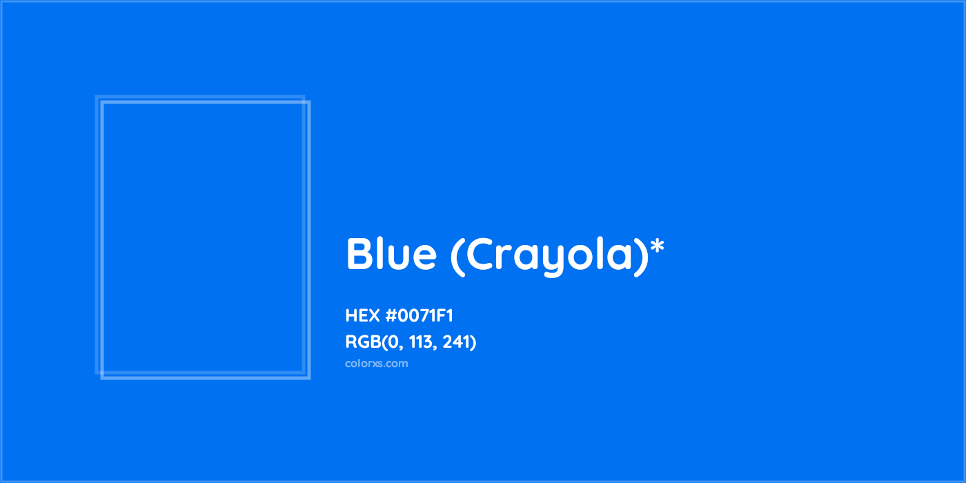 HEX #0071F1 Color Name, Color Code, Palettes, Similar Paints, Images