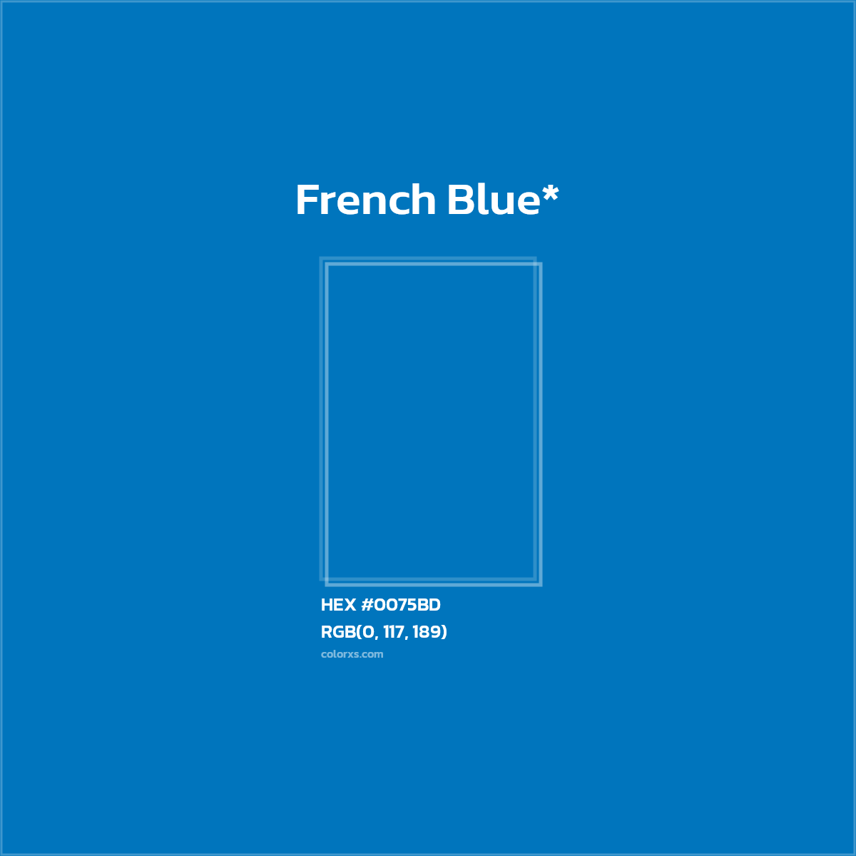 HEX #0075BD Color Name, Color Code, Palettes, Similar Paints, Images
