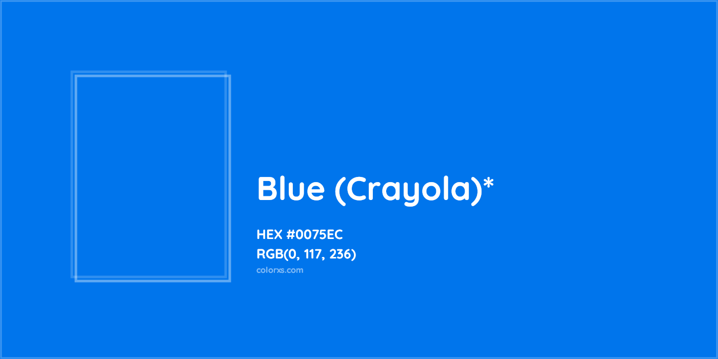 HEX #0075EC Color Name, Color Code, Palettes, Similar Paints, Images