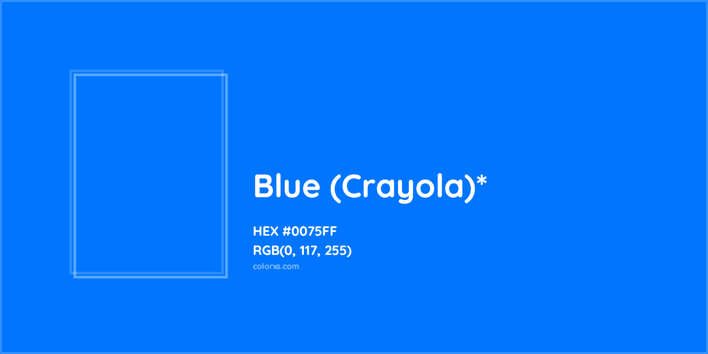 HEX #0075FF Color Name, Color Code, Palettes, Similar Paints, Images