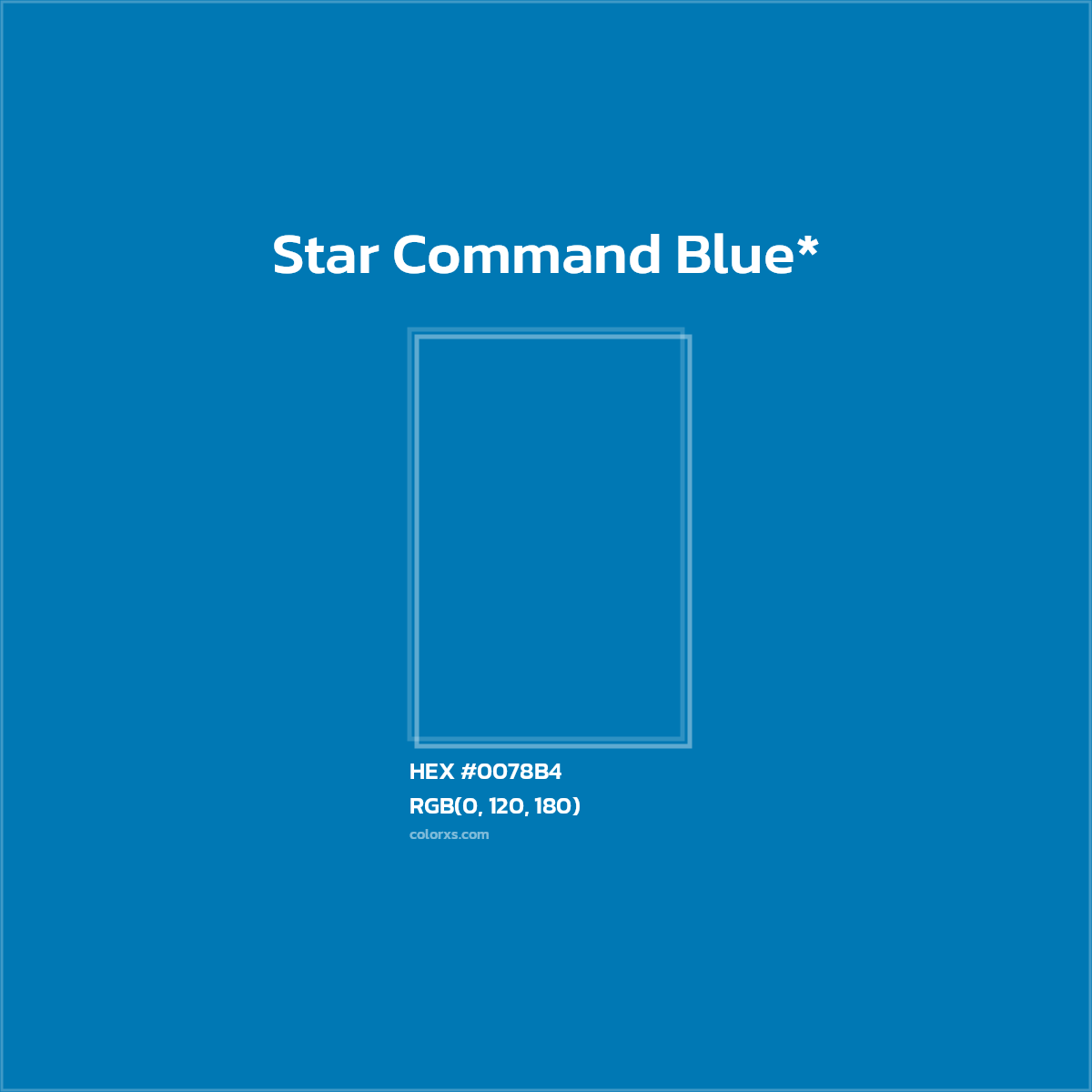 HEX #0078B4 Color Name, Color Code, Palettes, Similar Paints, Images