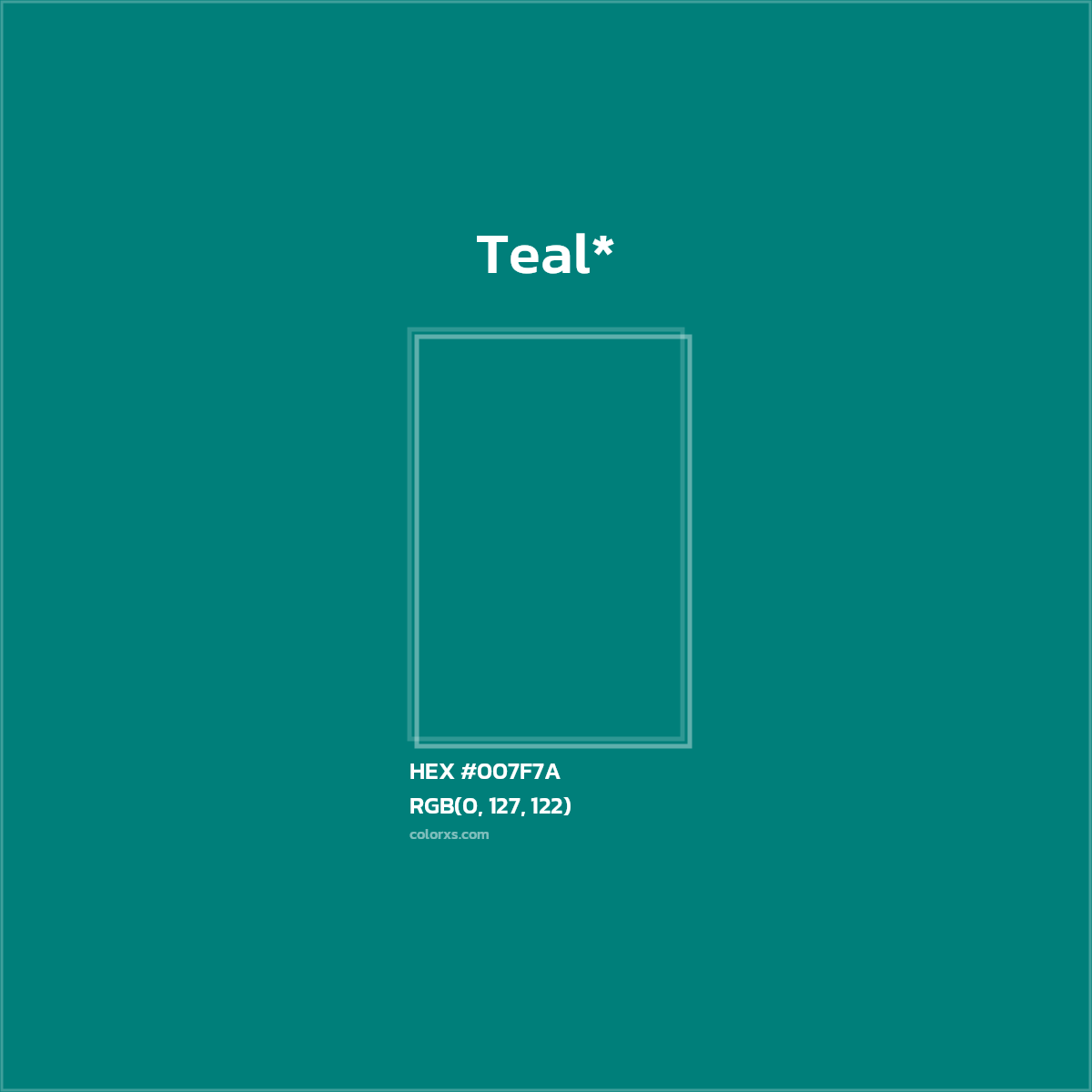 HEX #007F7A Color Name, Color Code, Palettes, Similar Paints, Images