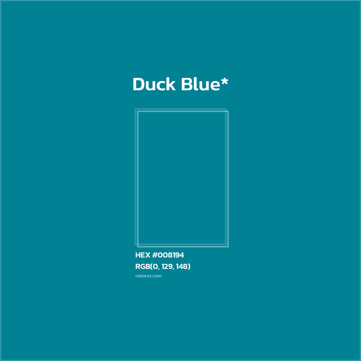HEX #008194 Color Name, Color Code, Palettes, Similar Paints, Images