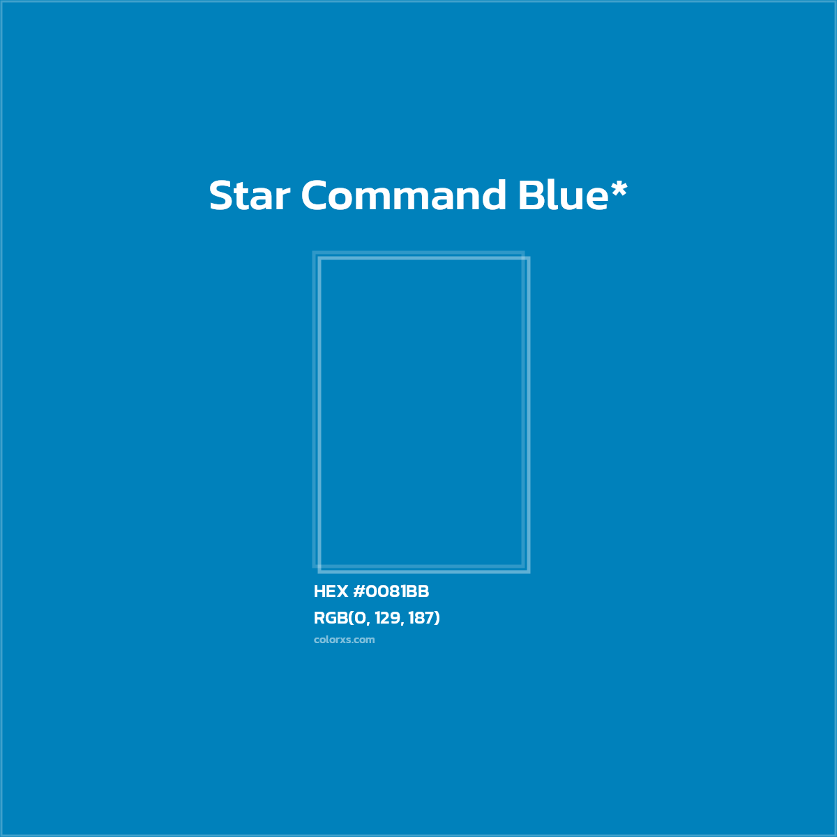 HEX #0081BB Color Name, Color Code, Palettes, Similar Paints, Images