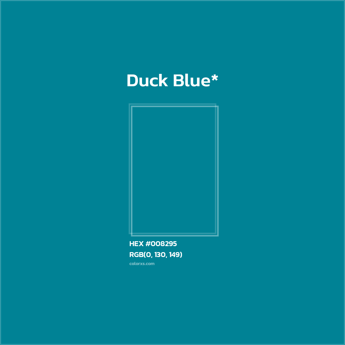 HEX #008295 Color Name, Color Code, Palettes, Similar Paints, Images