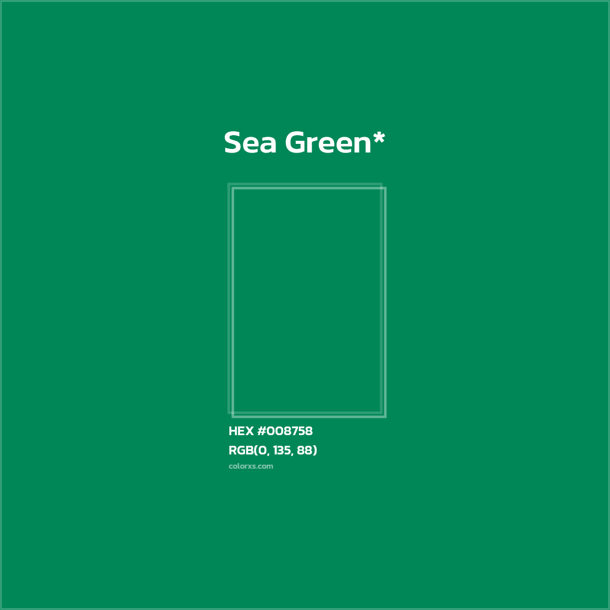 HEX #008758 Color Name, Color Code, Palettes, Similar Paints, Images