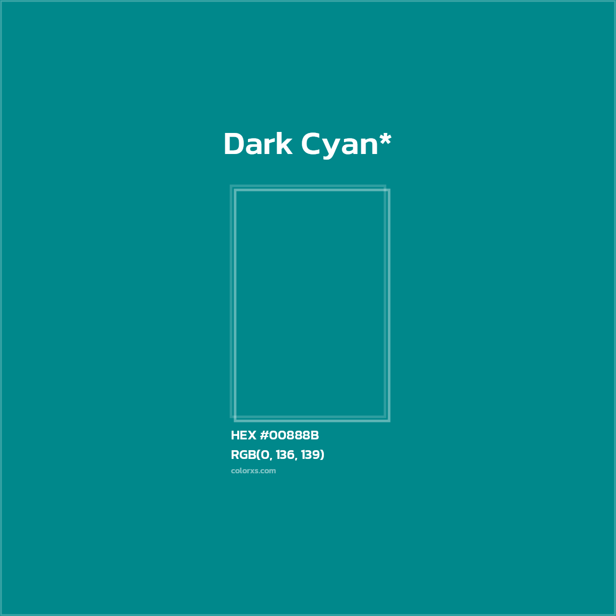 HEX #00888B Color Name, Color Code, Palettes, Similar Paints, Images