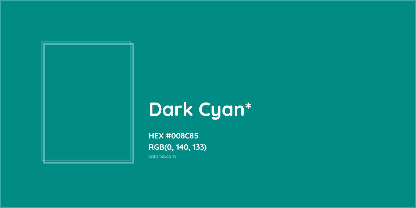 HEX #008C85 Color Name, Color Code, Palettes, Similar Paints, Images
