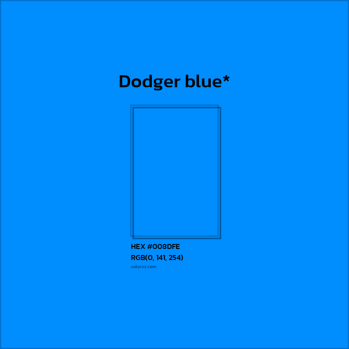 HEX #008DFE Color Name, Color Code, Palettes, Similar Paints, Images