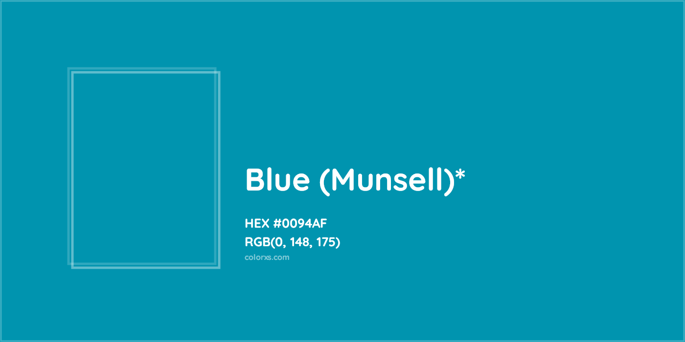 HEX #0094AF Color Name, Color Code, Palettes, Similar Paints, Images