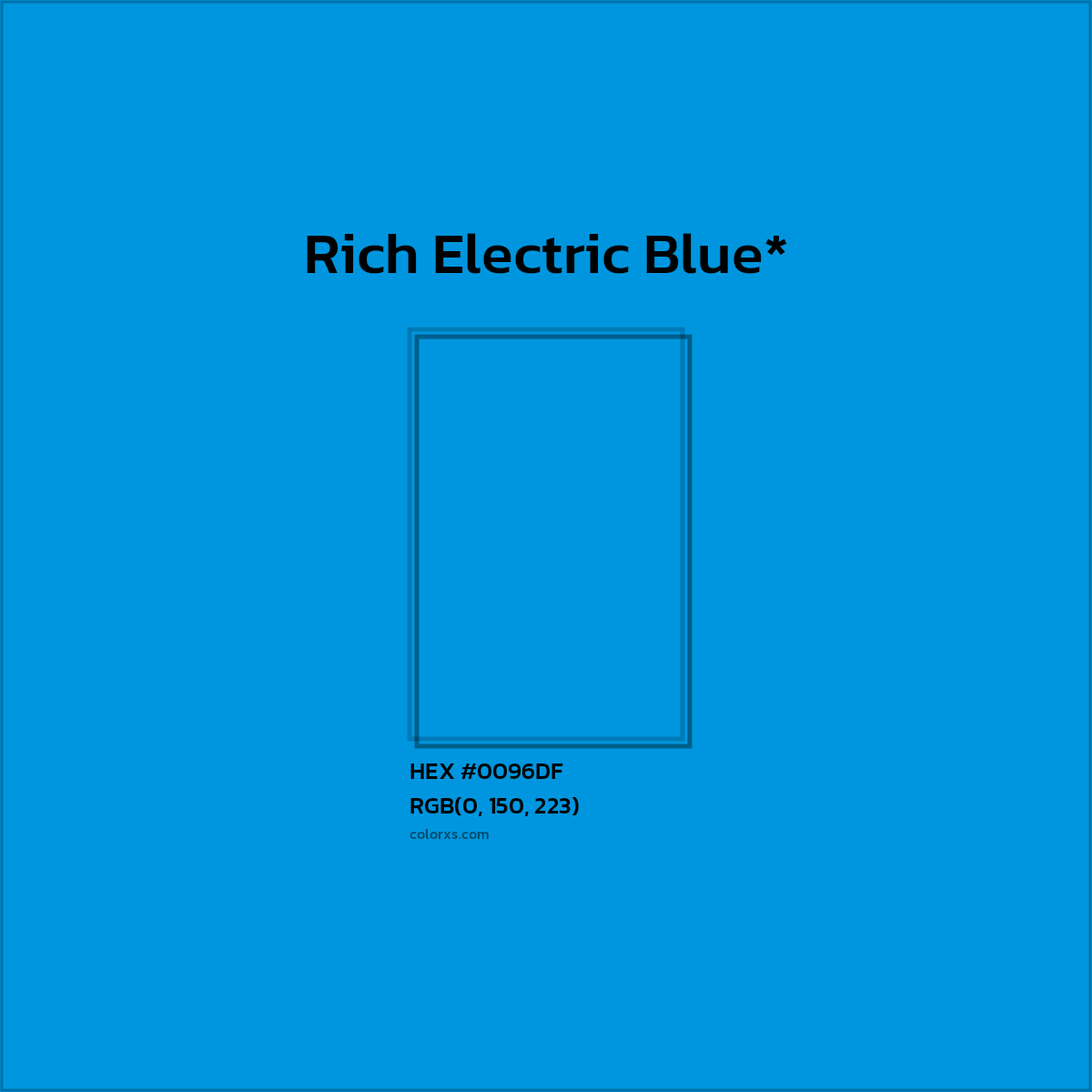 HEX #0096DF Color Name, Color Code, Palettes, Similar Paints, Images