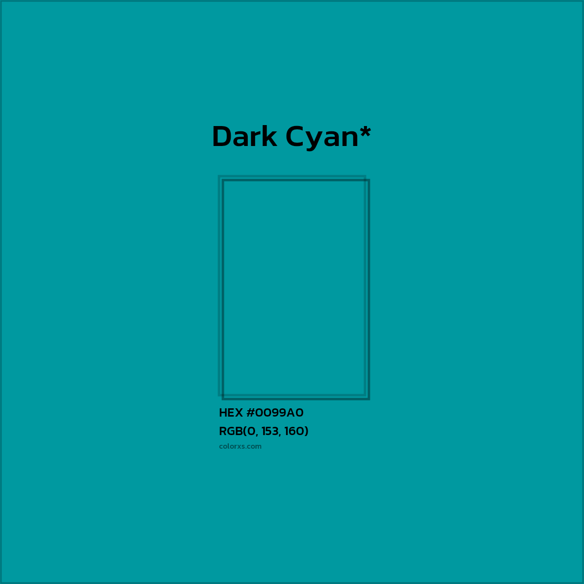 HEX #0099A0 Color Name, Color Code, Palettes, Similar Paints, Images