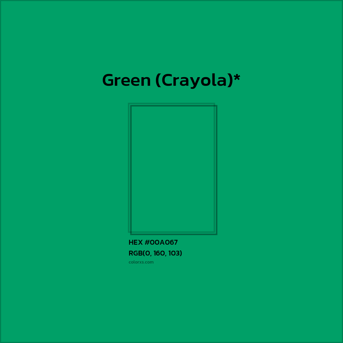HEX #00A067 Color Name, Color Code, Palettes, Similar Paints, Images