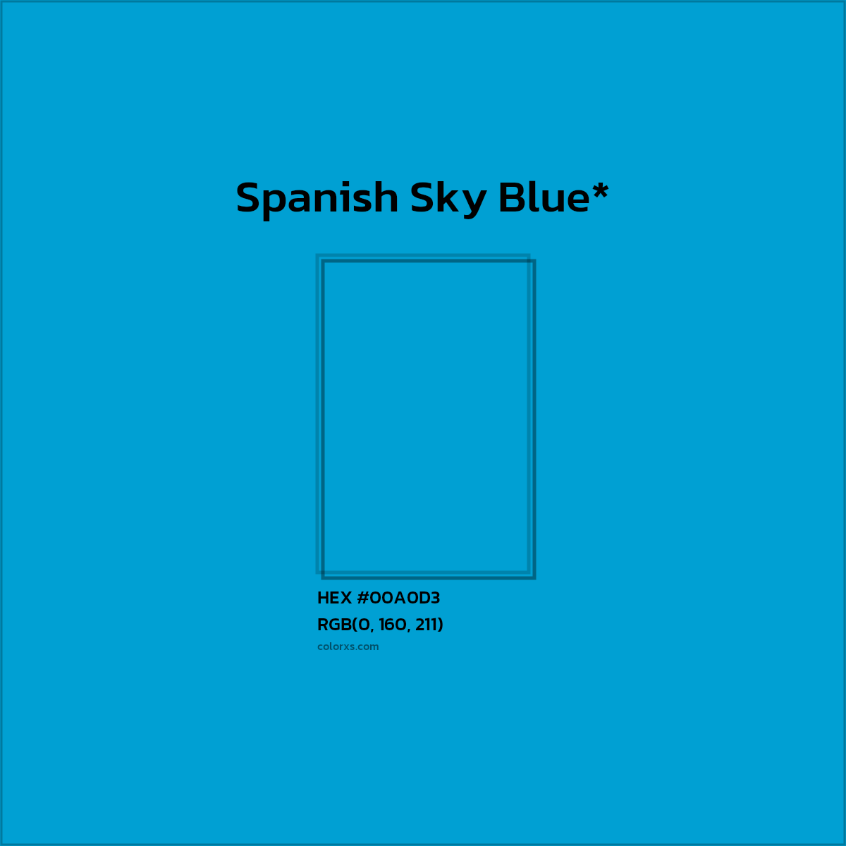 HEX #00A0D3 Color Name, Color Code, Palettes, Similar Paints, Images