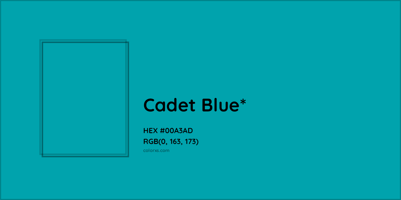 HEX #00A3AD Color Name, Color Code, Palettes, Similar Paints, Images