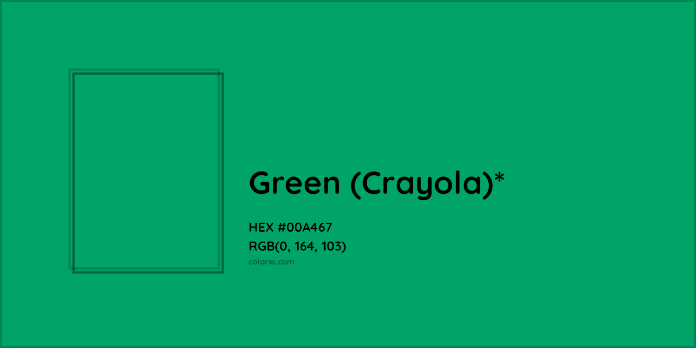 HEX #00A467 Color Name, Color Code, Palettes, Similar Paints, Images