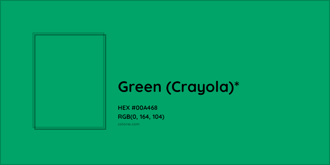 HEX #00A468 Color Name, Color Code, Palettes, Similar Paints, Images