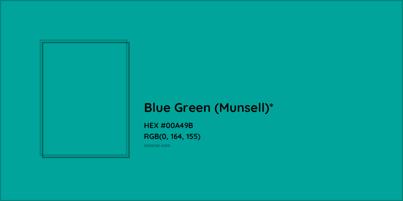 HEX #00A49B Color Name, Color Code, Palettes, Similar Paints, Images